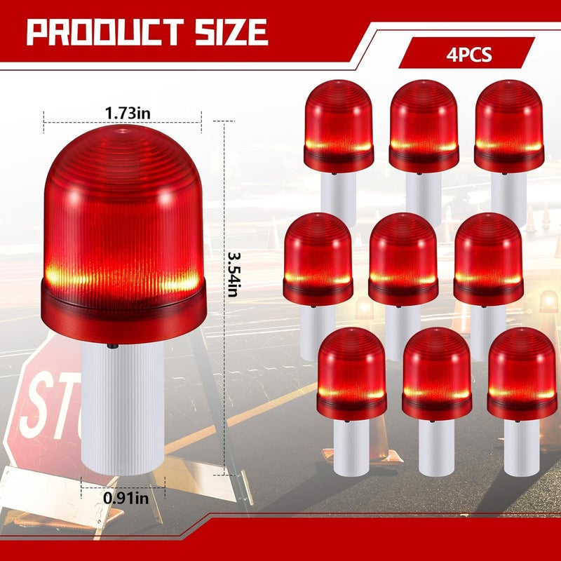 VIHOSE 4 Pcs LED Traffic Cone Lights Traffic Cone Flasher with 3 Flashing Modes Light Warning LED Light for Collapsible Cones Safety and Emergencies - Image 3